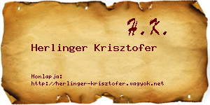 Herlinger Krisztofer névjegykártya